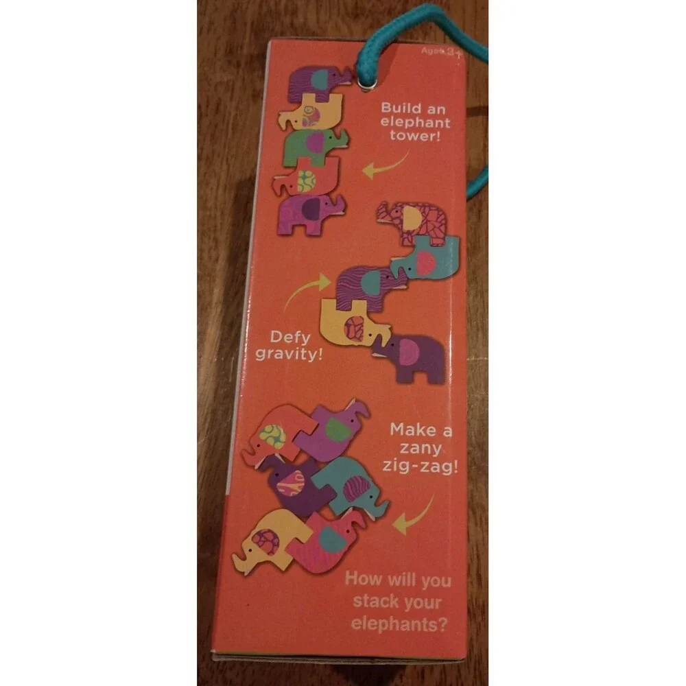 WILD WAYS STACKING Wood Elephants Learn Play MIND WARE Age 3+ Complete